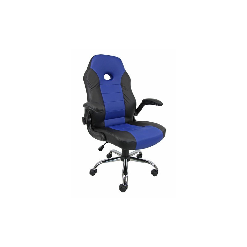 Poltrona direzionale Unisit CH2 Eco smart in PU con braccioli nero/blu CH2/KN