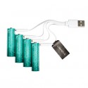 Batterie ricaricabili Q-Connect AA con cavo USB-C - 1400 mAh - 1,5 V conf. 4 pz in blister - KF14129