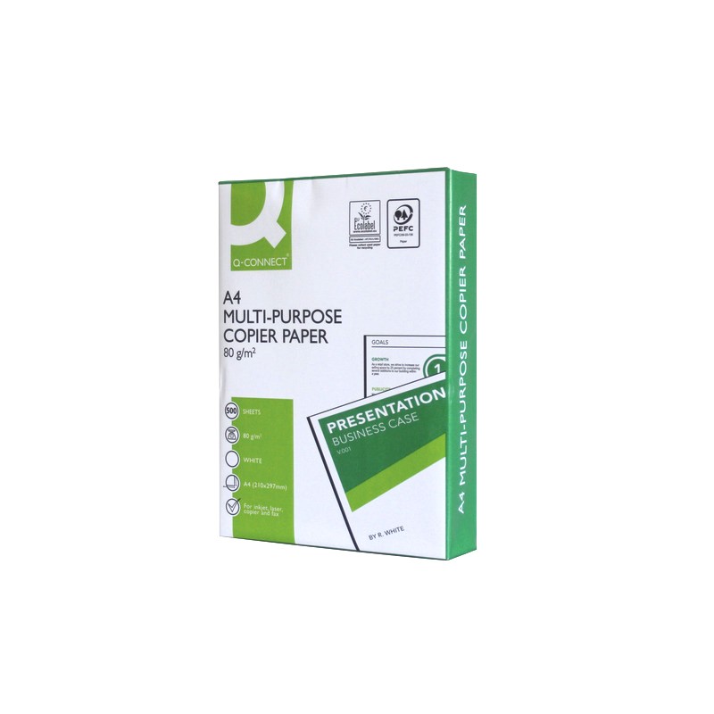 Carta per fotocopie A4 Q-Connect 80 g/m² - risma da 500 fogli - KF01087 (Conf.5)