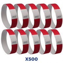 Braccialetti identificativi in Tyvek® Avery resistenti all'acqua - conf. 500 pz - rosso fluo - TYVRD-50