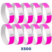 Braccialetti identificativi in Tyvek® Avery resistenti all'acqua - conf. 500 pz - rosa fluo - TYVPK-50