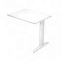 Allungo diretto con fianco metal a T 80x60xH.72 cm bianco Presto gamba grigio alluminio 9006 - ALL-PRM-3-AA
