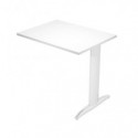 Allungo diretto con fianco metal a T 80x60xH.72 cm bianco Presto gamba verniciata effetto cromato -