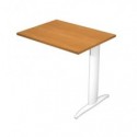 Allungo diretto con fianco metal a T 80x60xH.72 cm noce chiaro Presto gamba bianco opaco 9010 - ALL-PRM-4-AN