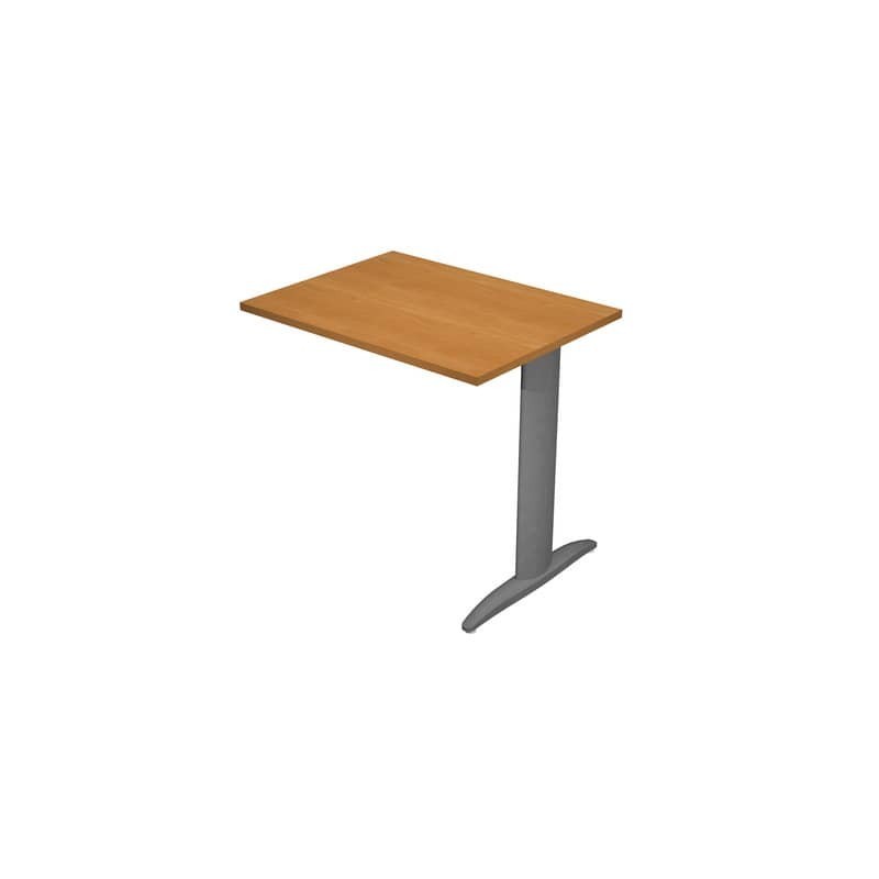 Allungo diretto con fianco metal a T 80x60xH.72 cm noce chiaro Presto gamba antracite opaco 7016 - ALL-PRM-4-AF