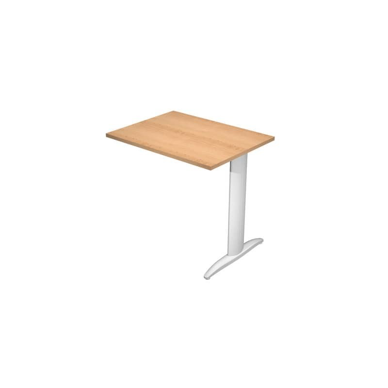 Allungo diretto con fianco metal a T 80x60xH.72 cm faggio Presto gamba grigio alluminio 9006 - ALL-PRM-6-AA