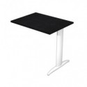 Allungo diretto con fianco metal a T 80x60xH.72 cm nero venato frassino Presto gamba bianco opaco 9010 -