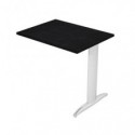 Allungo diretto con fianco metal a T 80x60xH.72 cm nero venato frassino Presto gamba verniciata effetto cromato