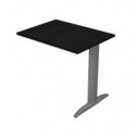 Allungo diretto con fianco metal a T 80x60xH.72 cm nero venato frassino Presto gamba antracite opaco 7016 -