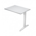 Allungo diretto con fianco metal a T 80x60xH.72 cm grigio Presto gamba grigio alluminio 9006 - ALL-PRM-9-AA