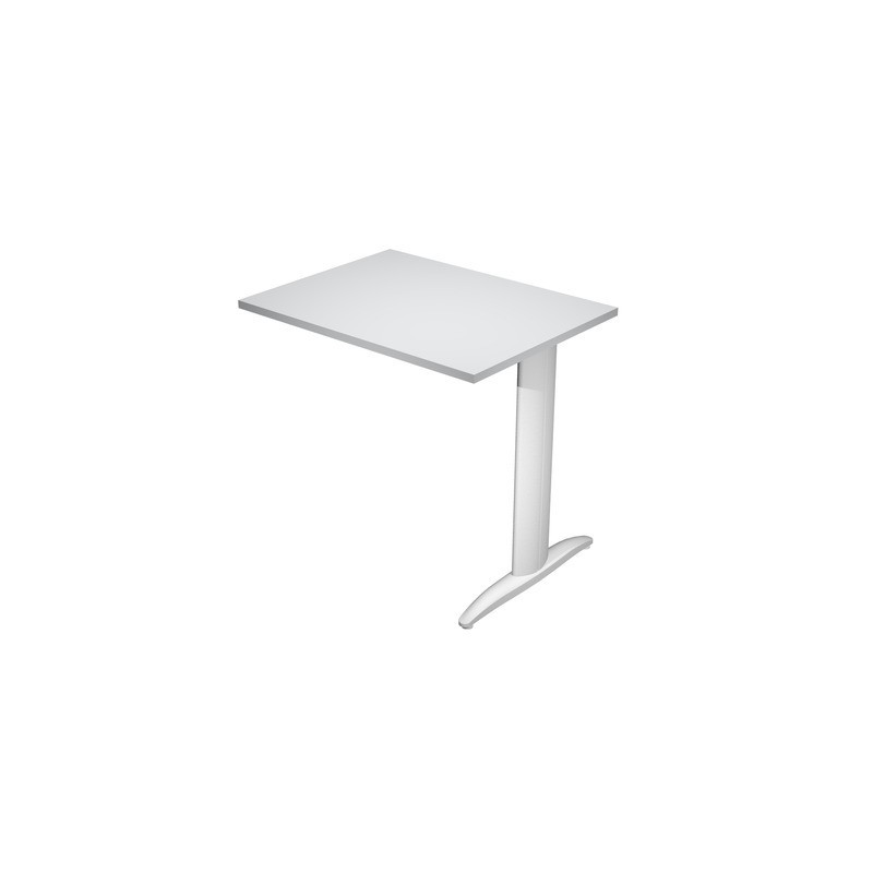 Allungo diretto con fianco metal a T 80x60xH.72 cm grigio Presto gamba grigio alluminio 9006 - ALL-PRM-9-AA