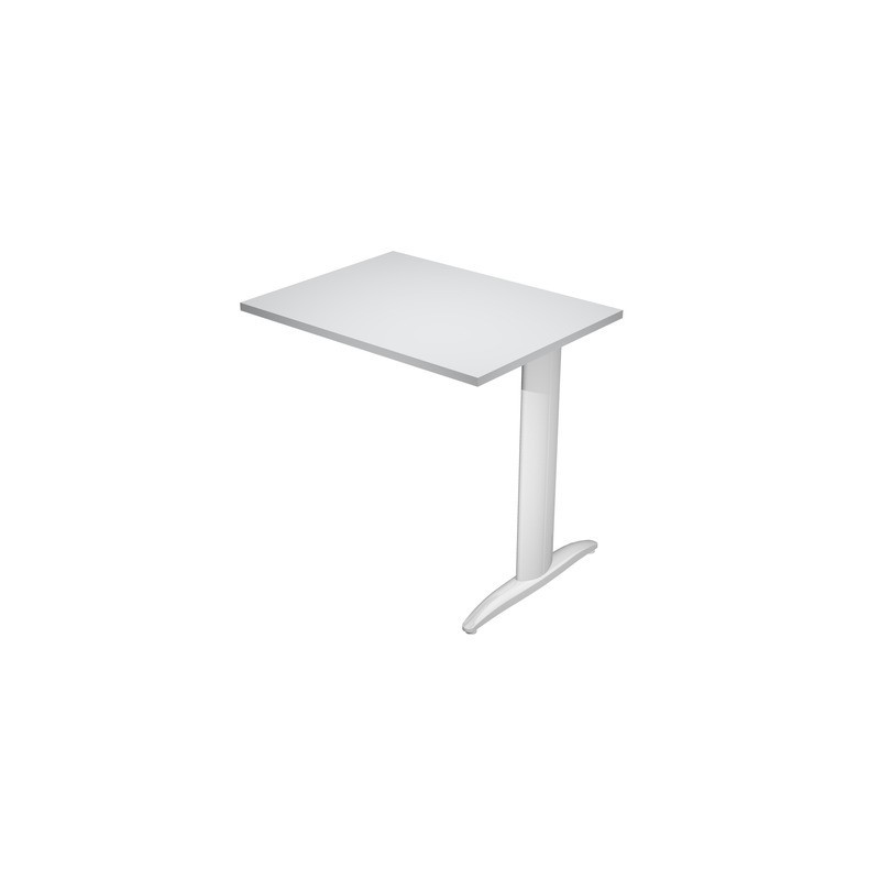 Allungo diretto con fianco metal a T 80x60xH.72 cm grigio Presto gamba verniciata effetto cromato -