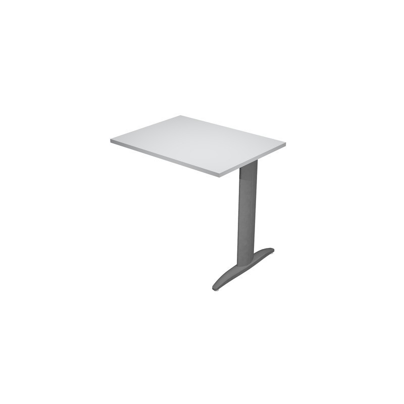 Allungo diretto con fianco metal a T 80x60xH.72 cm grigio Presto gamba antracite opaco 7016 - ALL-PRM-9-AF