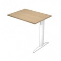Allungo diretto con fianco metal a T 80x60xH.72 cm rovere Presto gamba bianco opaco 9010 - ALL-PRM-C-AN