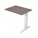 Allungo diretto con fianco metal a T 80x60xH.72 cm frassino toscano Presto gamba grigio alluminio 9006 -