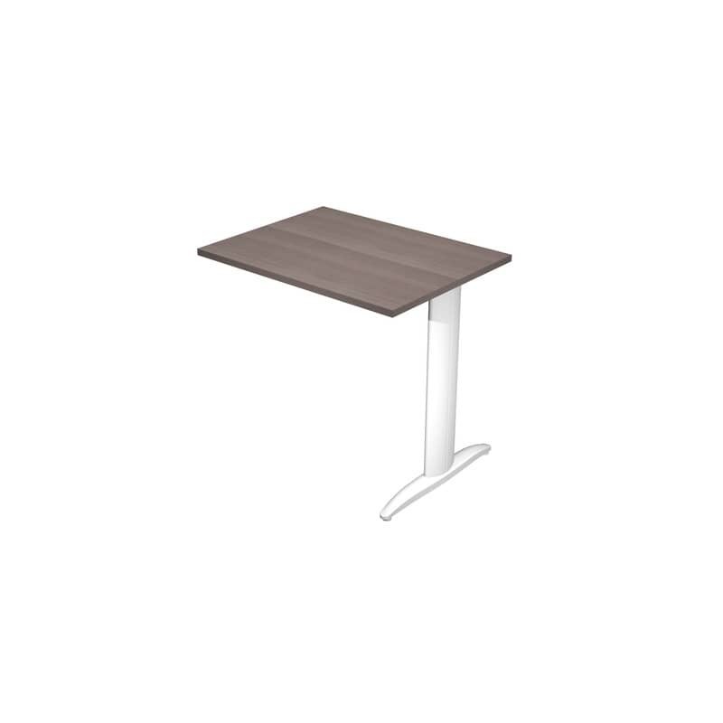 Allungo diretto con fianco metal a T 80x60xH.72 cm frassino toscano Presto gamba bianco opaco 9010 - ALL-PRM-F-AN