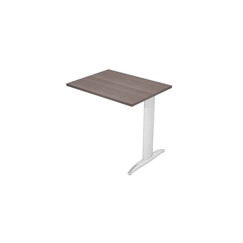 Allungo diretto con fianco metal a T 80x60xH.72 cm frassino toscano Presto gamba verniciata effetto cromato -