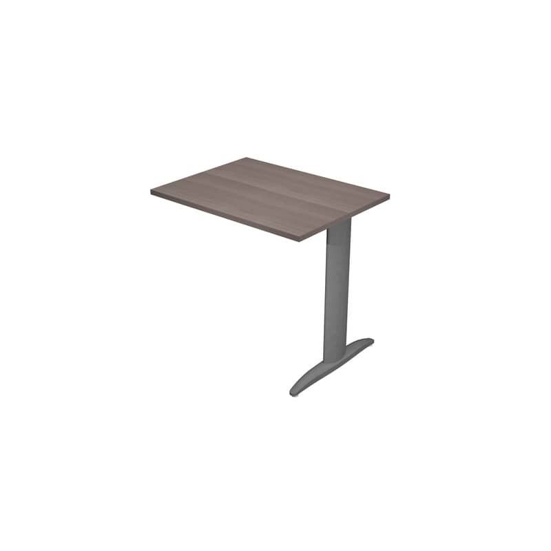 Allungo diretto con fianco metal a T 80x60xH.72 cm frassino toscano Presto gamba antracite opaco 7016 -