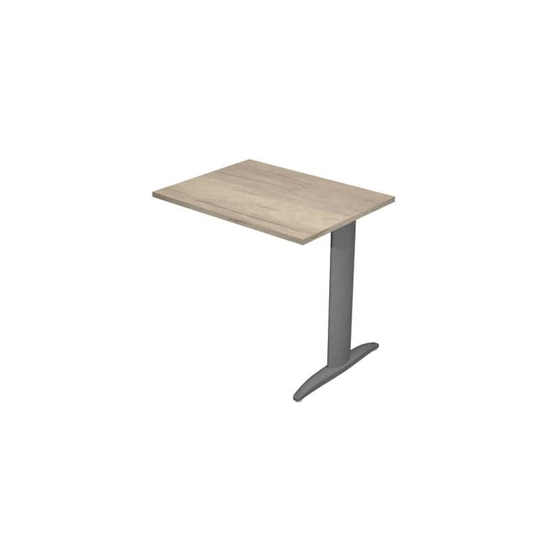 Allungo diretto con fianco metal a T 80x60xH.72 cm rovere canadese Presto gamba antracite opaco 7016 -