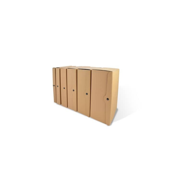 Porta progetti con tre bottoni EURO-CART linea Eco 25x35 cm dorso 6 cm avana CPECO06AV