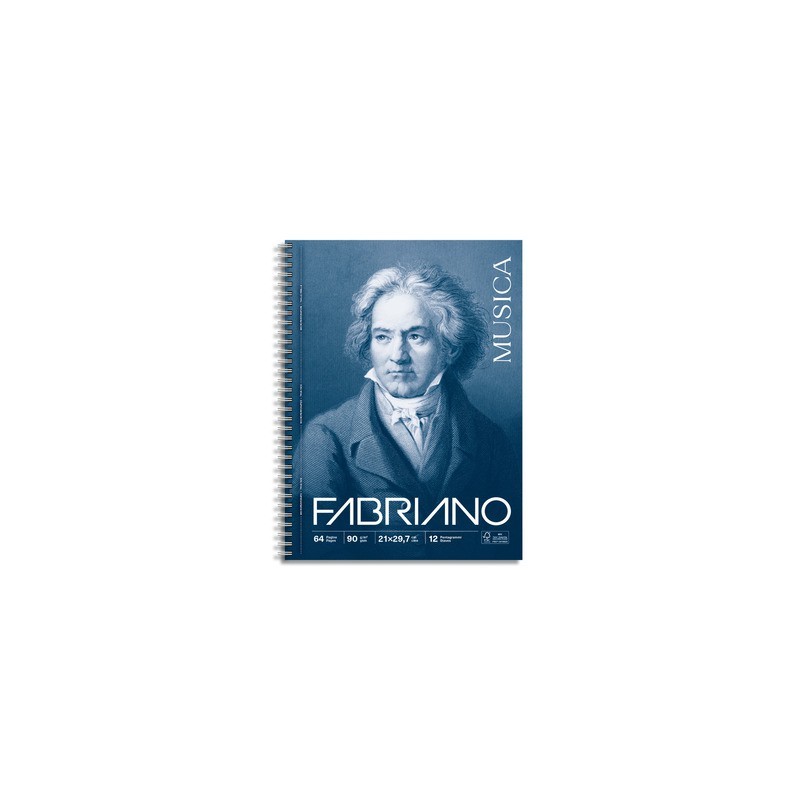 Quaderno musica spiralato Fabriano A4 - 90 g/m² - 64 fogli 19100756 (Conf.5)