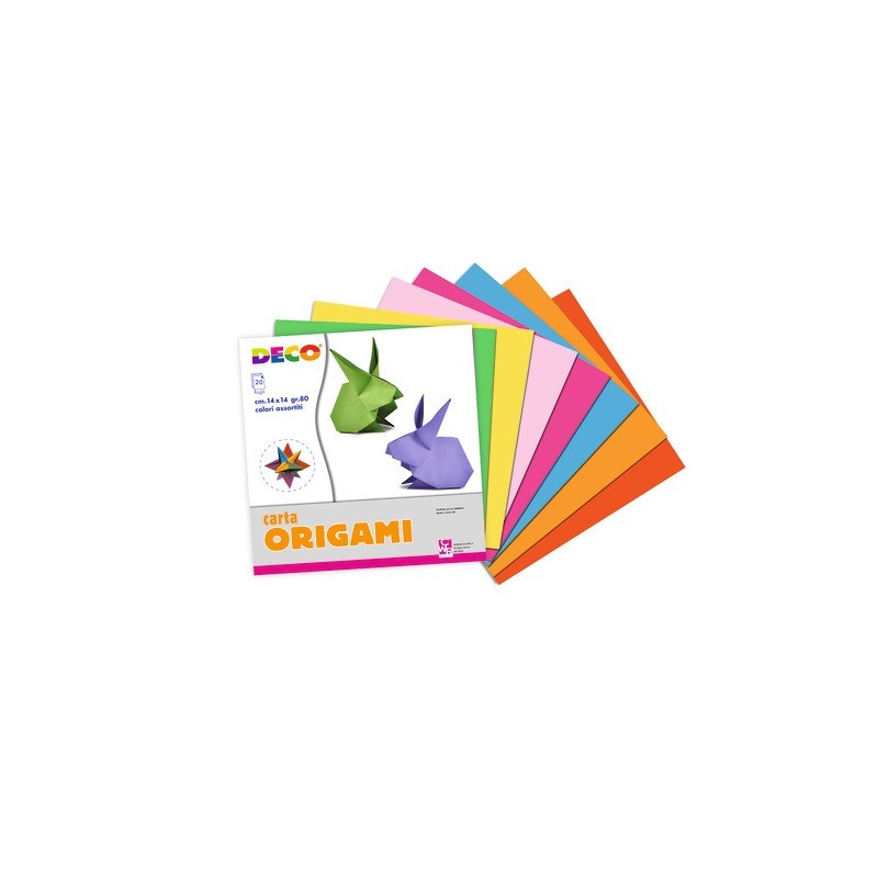Carta origami Deco 80 g/m² 14x14 cm - conf. 20 fogli in colori assortiti 741 (Conf.10)