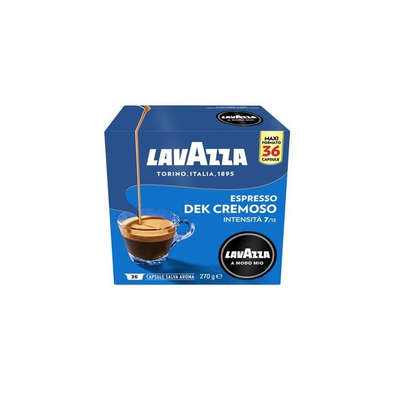 Caffè in cialde Lavazza Astuccio 36 capsule A Modo Mio Dek Cremoso 8272