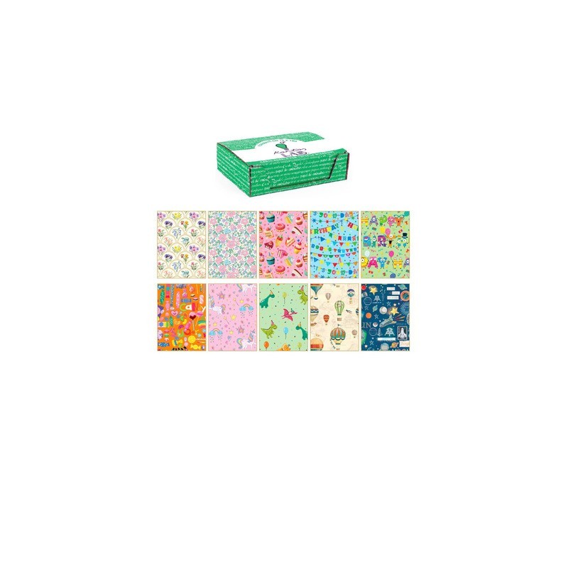 Carta regalo Kartos linea Fantasy Mix 70x100 cm - conf. da 100 fogli in soggetti assortiti - 18344