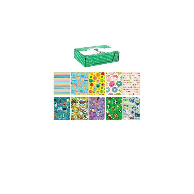 Carta regalo Kartos linea Teenagers 70x100 cm - conf. da 100 fogli in soggetti assortiti - 18341