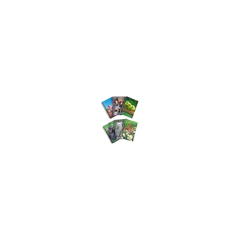 Espositore 60 mini quaderni spiralati Donau - 50 ff da 70 g/m² - fantasia animali - 330385960