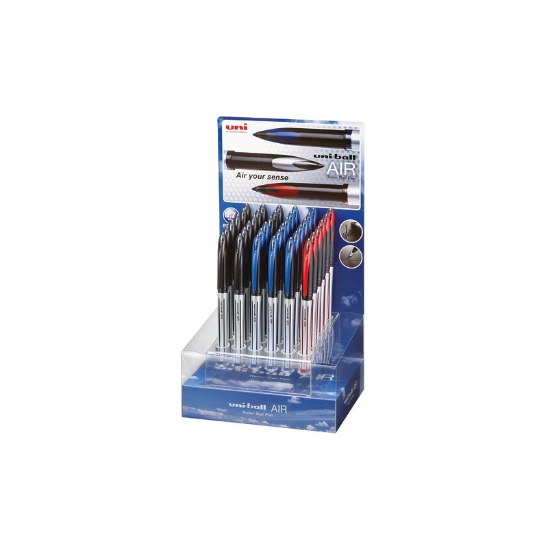 Espositore 36 penne roller Uni-Ball Air 0,7 mm colori assortiti M UBA188 3D