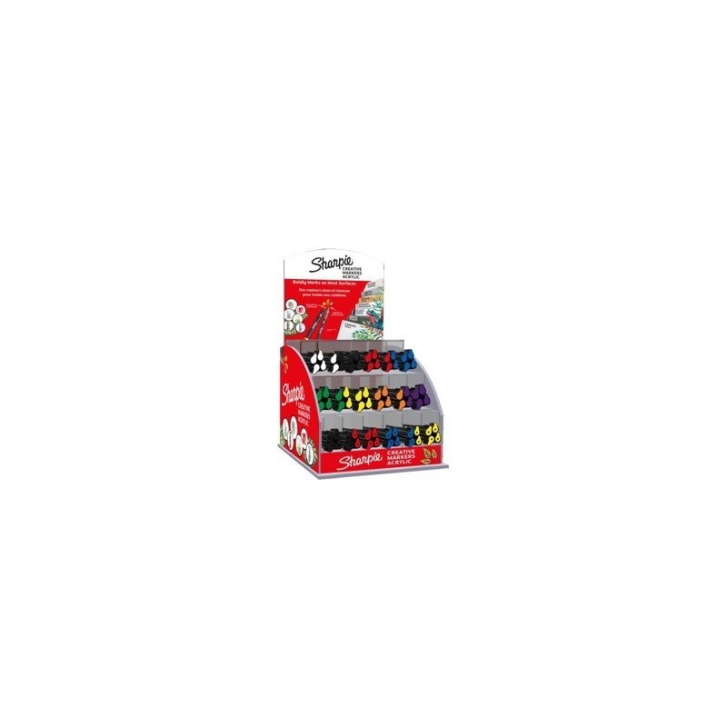Espositore 72 marcatori acrilici Sharpie Acrylic Marker di cui 48 punta tonda + 24 punta a pennello - assortiti 2218421