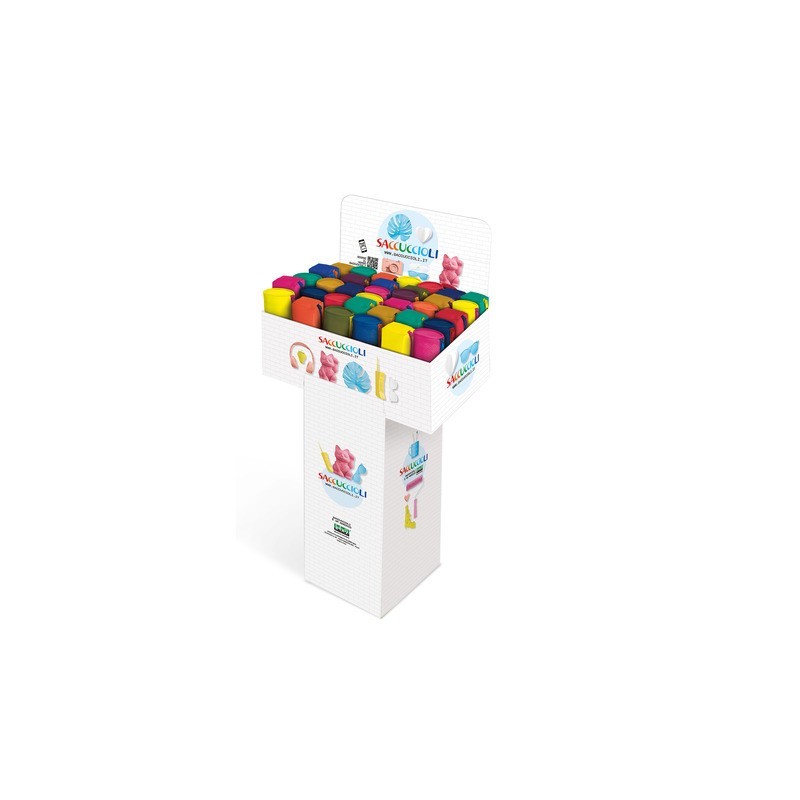Espositore 50 astucci Lebez Extra Colours assortiti bauletto e quadrotto - 81470