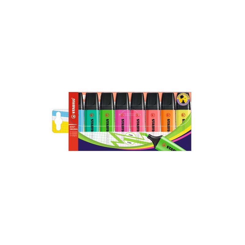 Desk set evidenziatori Stabilo Boss® Original 2-5 mm - 8 colori assortiti IT70/8-1