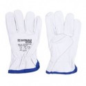 Guanti da lavoro in pelle di capra con polsino elastico bianco Donau Safety conf. 12 pz Tg. 8/M - 32143621-08