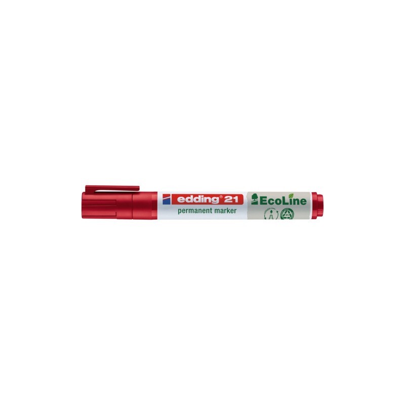 Marcatore permanente Edding 21 EcoLine punta tonda - tratto 1,5-3 mm rosso - 4-21002 (Conf.10)