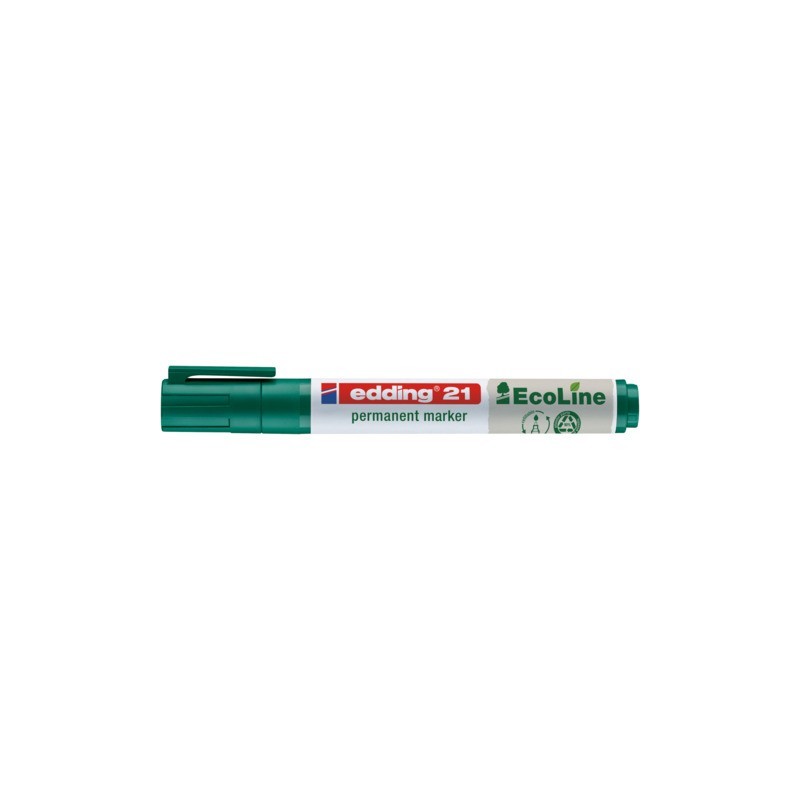 Marcatore permanente Edding 21 EcoLine punta tonda - tratto 1,5-3 mm verde - 4-21004 (Conf.10)