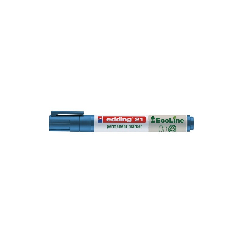 Marcatore permanente Edding 21 EcoLine punta tonda - tratto 1,5-3 mm blu - 4-21003 (Conf.10)