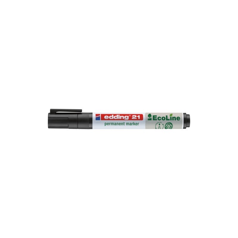 Marcatore permanente Edding 21 EcoLine punta tonda - tratto 1,5-3 mm nero - 4-21001 (Conf.10)