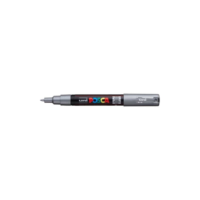 Marcatore a tempera POSCA Uni-Ball punta tonda 0,7 mm argento M PC1M ARG (Conf.6)