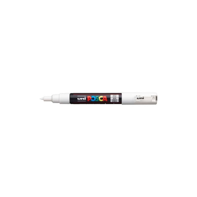 Marcatore a tempera POSCA Uni-Ball punta tonda 0,7 mm bianco M PC1M BI (Conf.6)