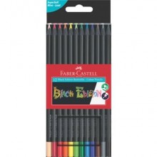 Matite colorate Faber-Castell Black Edition triangolari - conf. da 12 pezzi in astuccio appendibile - 116412