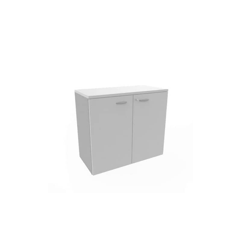 Armadio basso con ante battenti grigio scocca trama antracite 90x45xH.81,5 cm Practika Quadrifoglio - ECEB90B-GR-TA-GR