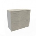 Armadio basso cemento con scocca trama antracite 90x45xH.81,5 cm con due classificatori estraibili Practika