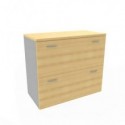 Armadio basso faggio con scocca trama scocca trama antracite 90x45xH.81,5 con due classificatori estraibili Practika