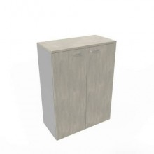 Armadio medio con ante battenti cemento scocca trama antracite 90x45xH.123,2 cm Practika Quadrifoglio - ECEM90M-CL-TA-CL