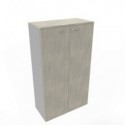 Armadio medio con ante battenti cemento scocca trama antracite 90x45xH.160 cm Practika Quadrifoglio - ECEL90L-CL-TA-CL