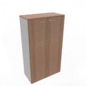 Armadio medio con ante noce canaletto scocca trama antracite 90x45xH.160 cm Practika Quadrifoglio - ECEL90L-NO-TA-NO