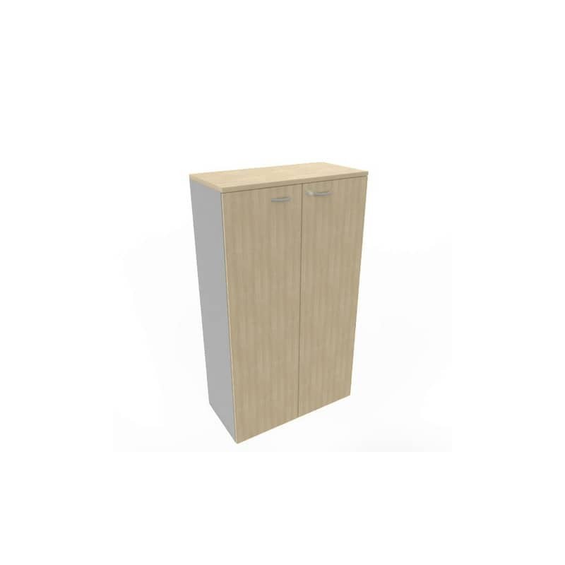 Armadio medio con ante battenti rovere scocca trama antracite 90x45xH.160 cm Practika Quadrifoglio - ECEL90L-RK-TA-RK