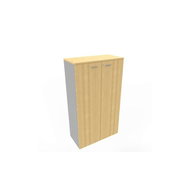 Armadio medio con ante battenti faggio scocca trama antracite 90x45xH.160 cm Practika Quadrifoglio - ECEL90L-FA-TA-FA